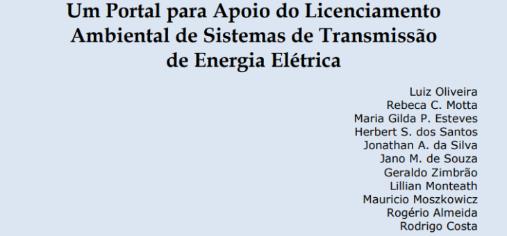 TDSE GESEL Nº 106: “Um Portal para Apoio do Licenciamento Ambiental de Sistemas de Transmissão de Energia Elétrica”